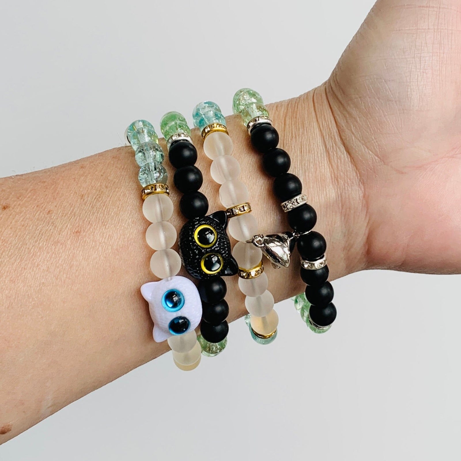 Cat Couples Magnetic Bracelet Set Jewelry Nihao 
