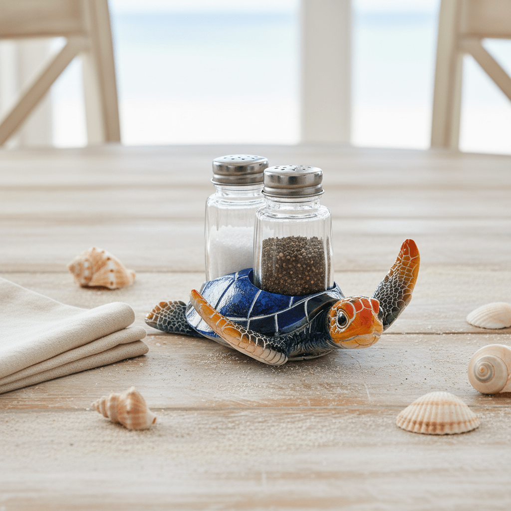 Blue Sea Turtle Salt and Pepper Shaker Chesapeake Bay 