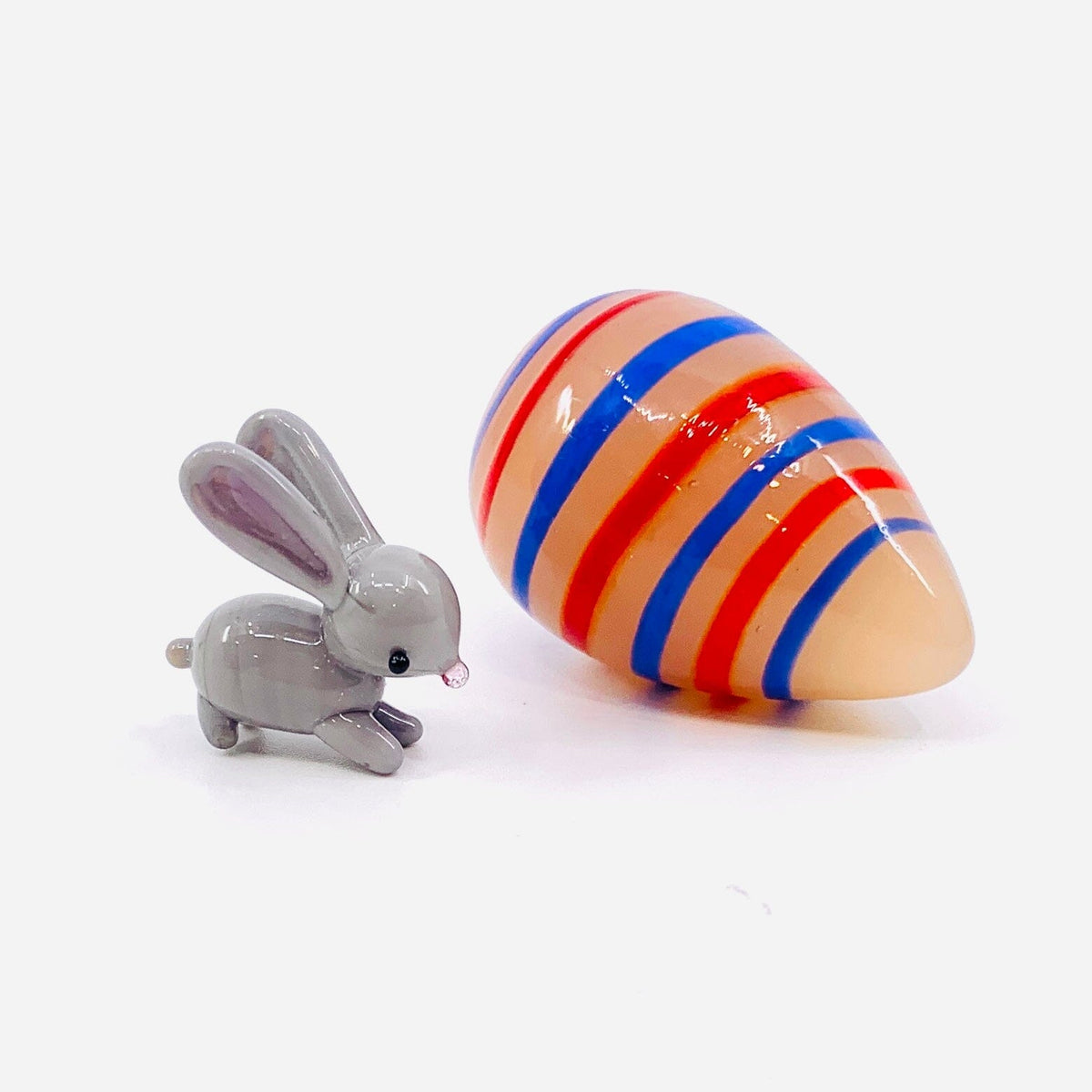 Teenie Gray Bunny and Egg Set Miniature GANZ 