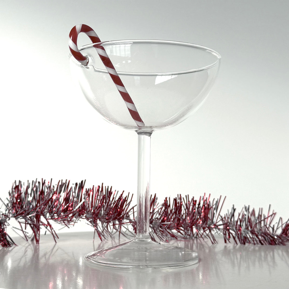 Holiday Peppermint Coupe Glass Creative Co-Op 