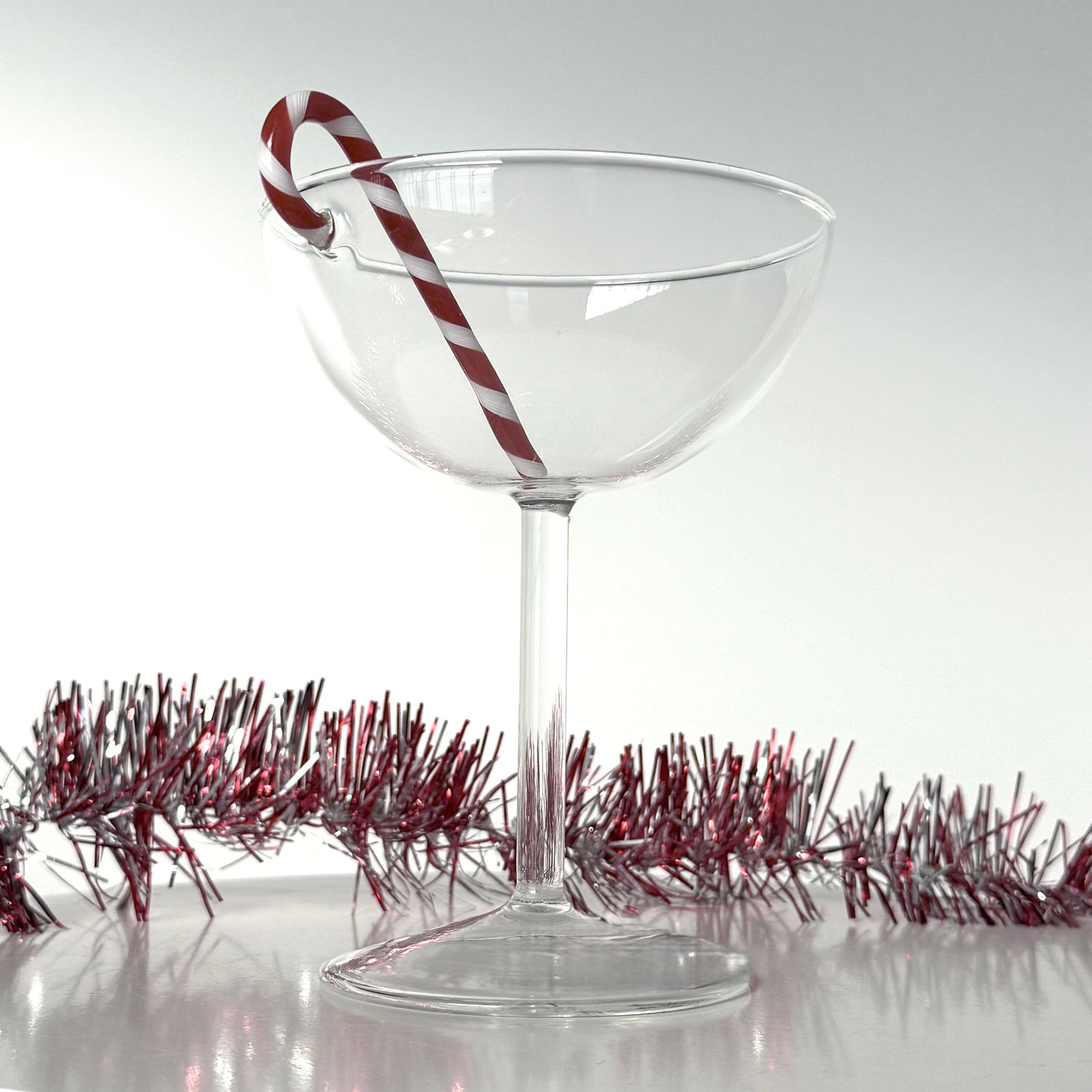 Holiday Peppermint Coupe Glass Creative Co-Op 