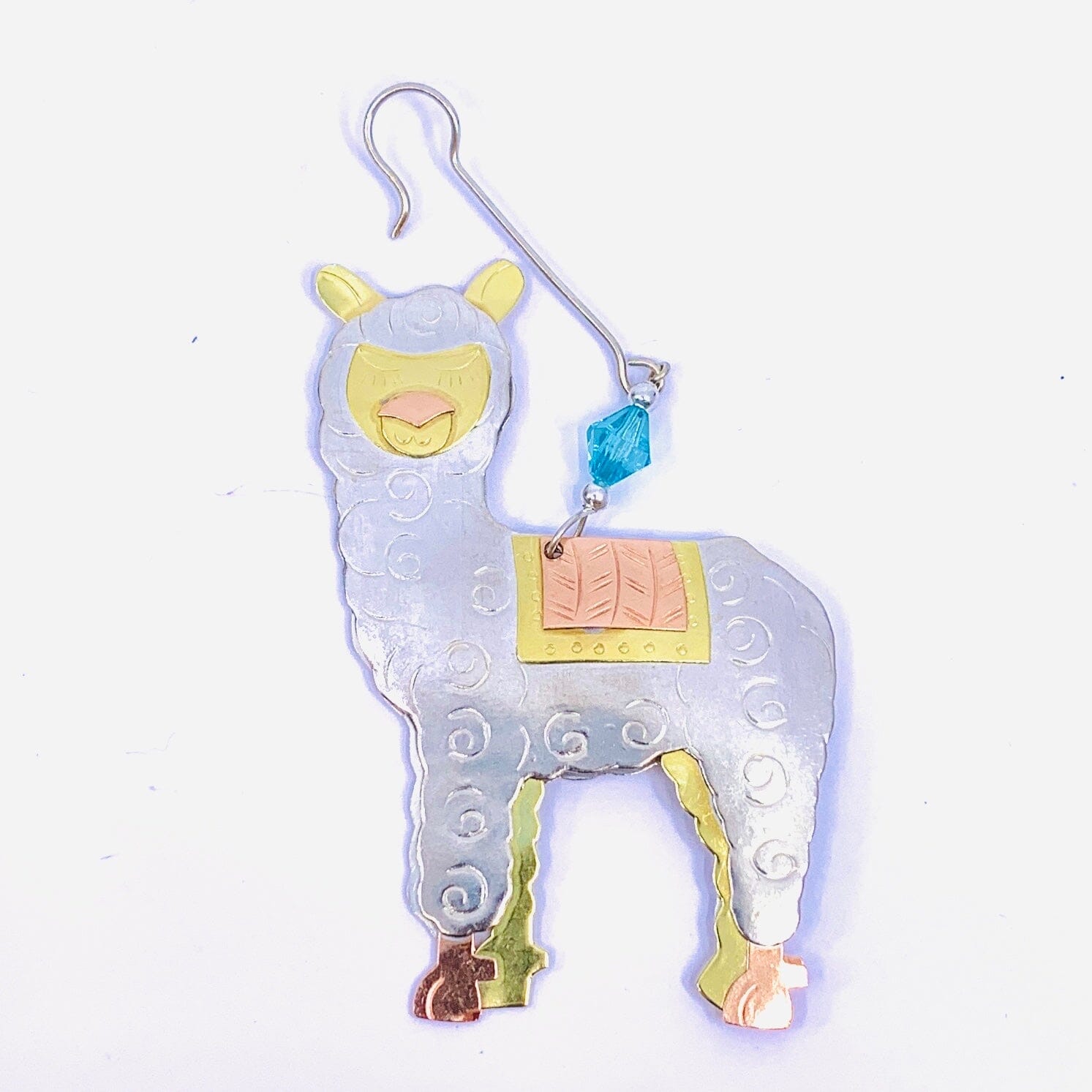 Mixed Metal Ornament, Alfred Alpaca 7 Ornament Pilgrim Imports 