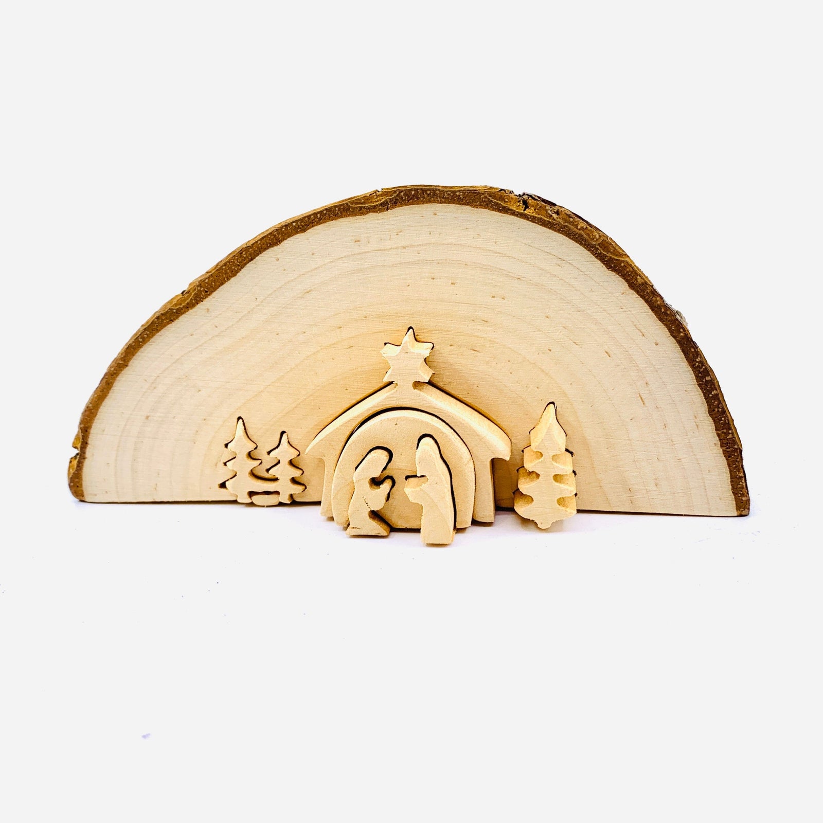 Hand 3D Carved Wood Nativity Scene 9 Dolfi 