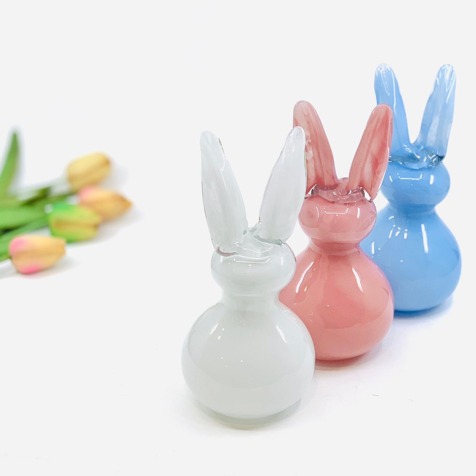 Glass "All Ears" Easter Rabbit, Fluffy Diamond Star 