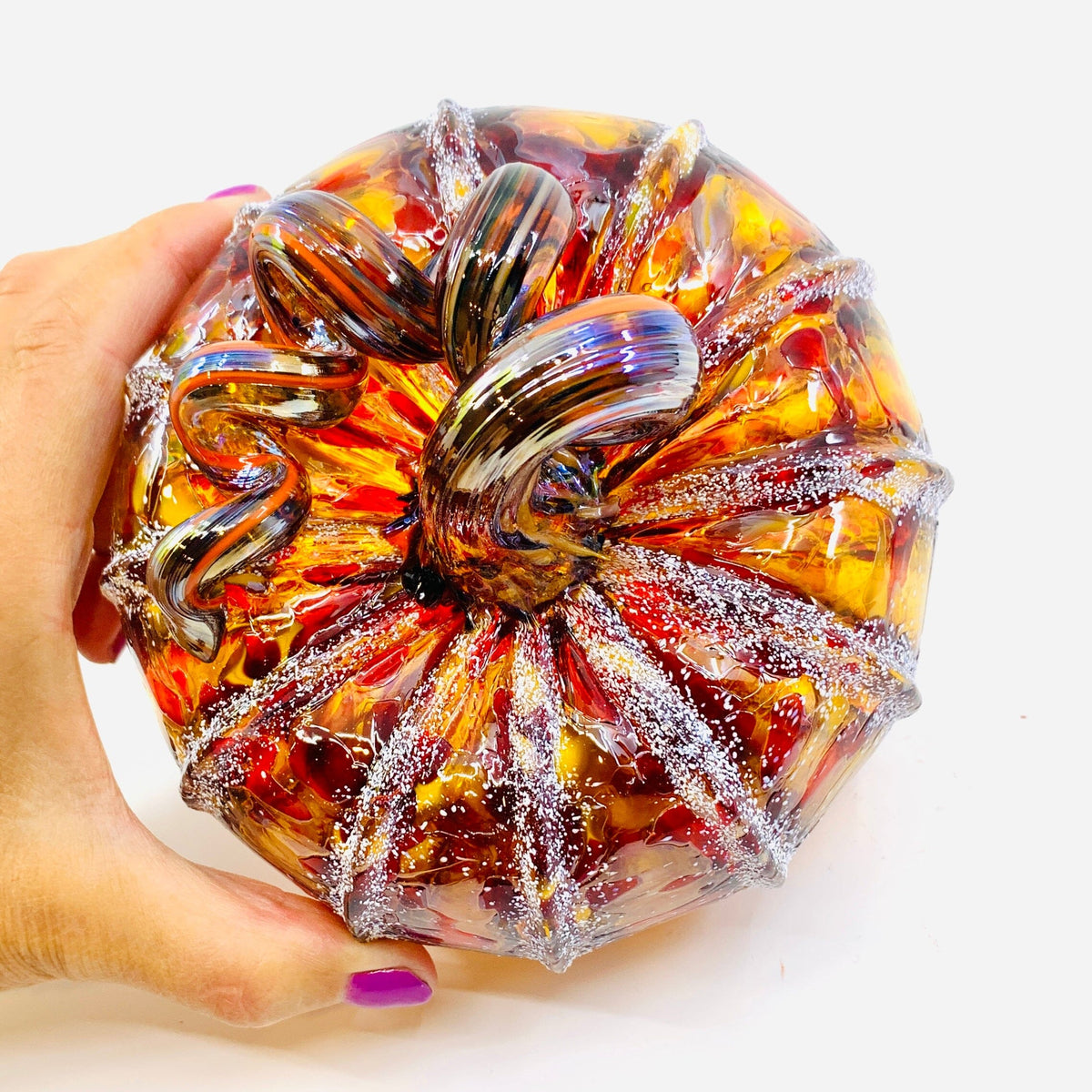 Fall Pumpkin 5 Squat Gabby Luke Adams Glass Blowing Studio 