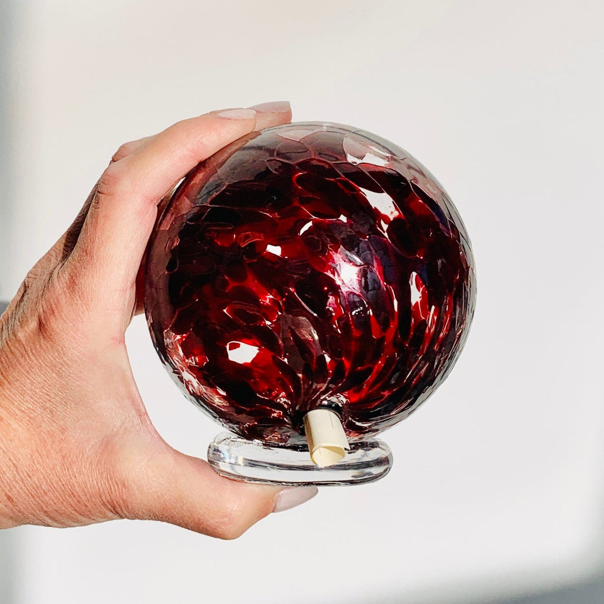 Good Fortune Ball Gabby Henrietta Glass Cranberry 
