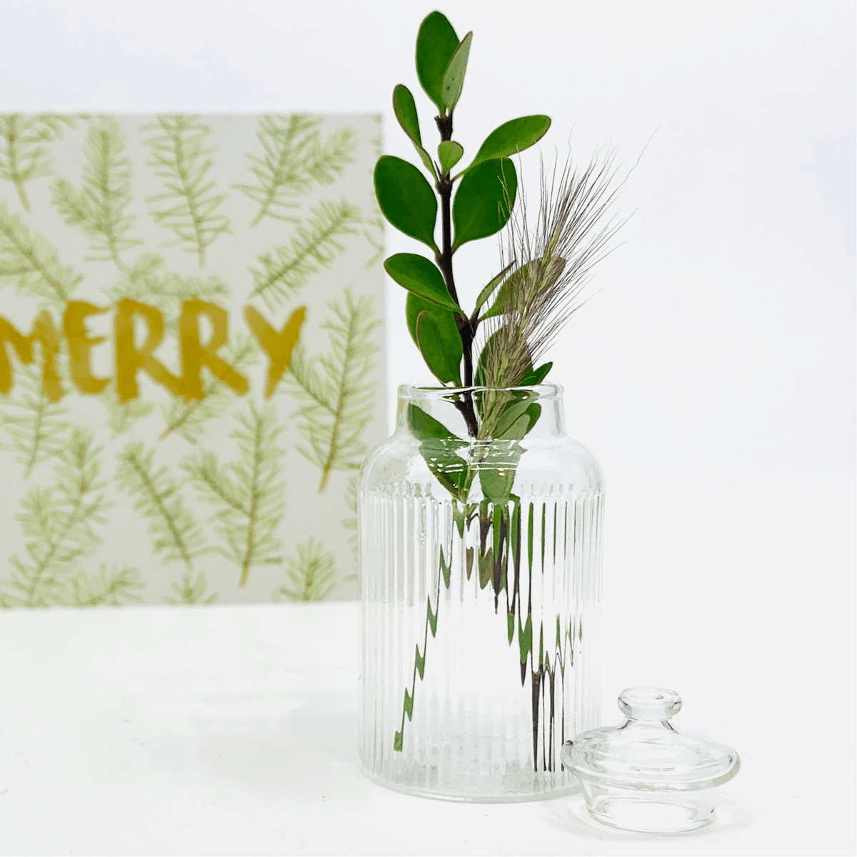 Tiniest Glass Ribbed Barrel Jar Miniature - 