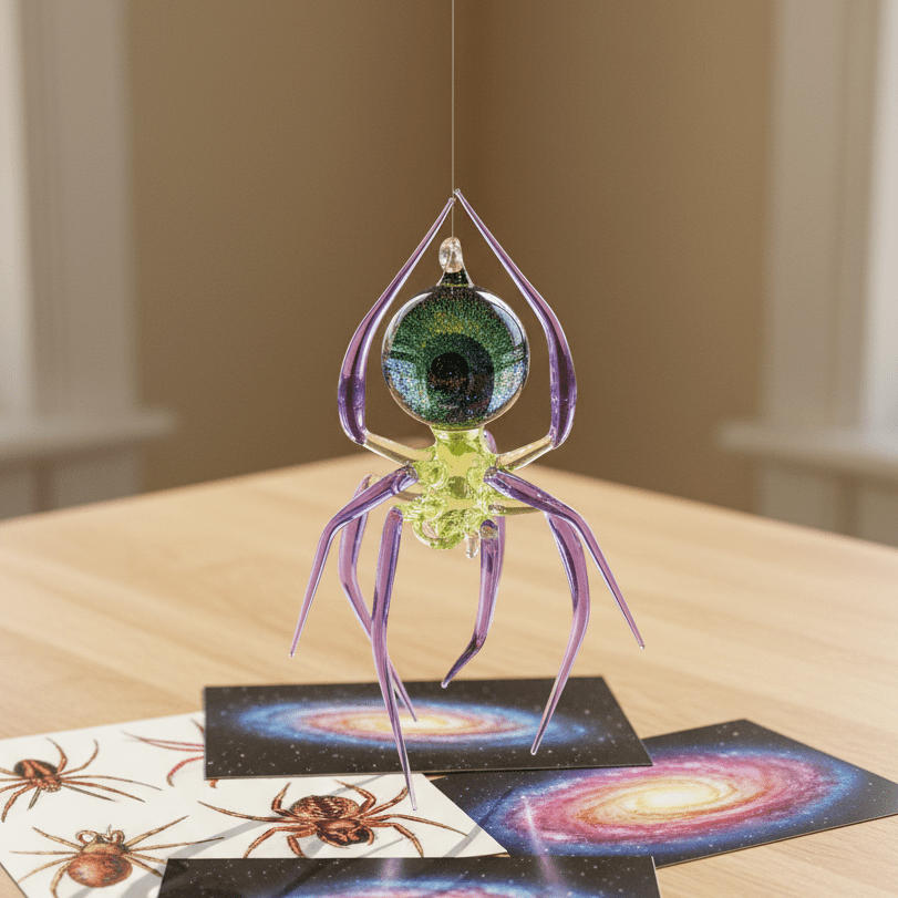 Glass Galaxy Spider Ornament, 19 Ornament WGK Glass Art Inc 