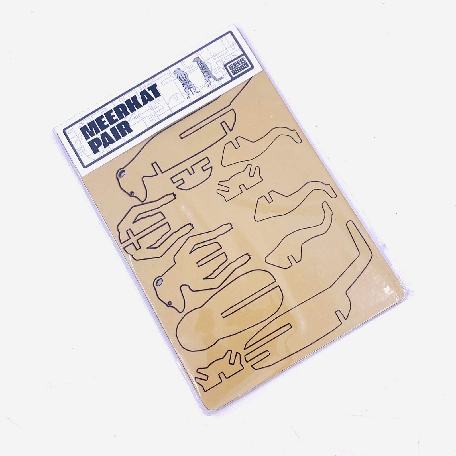 Wooden Animal Puzzle 10, Meerkat Pair Little and Wood 