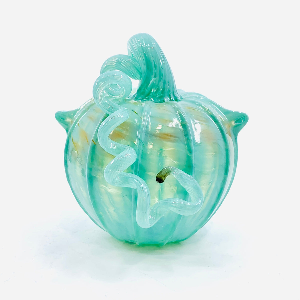 Daily Pumpkin 494 “Luke’s Coastal Cat" Squat Gabby Luke Adams Glass Blowing Studio 