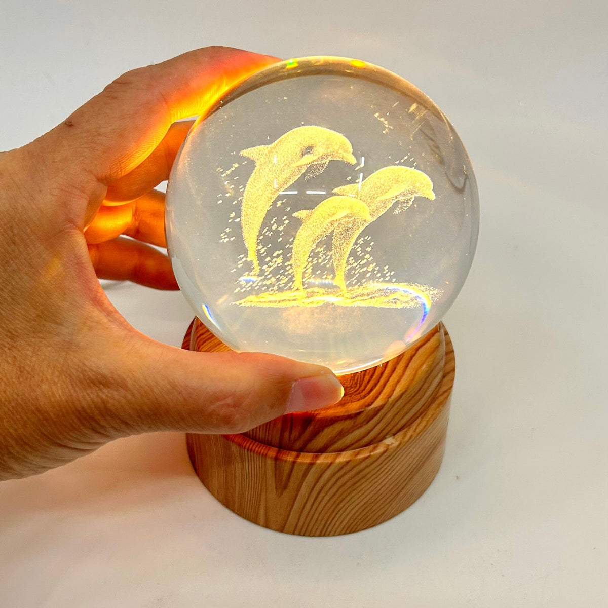 Dolphin Rotating Crystal Ball Lamp CALLA PRODUCTS 