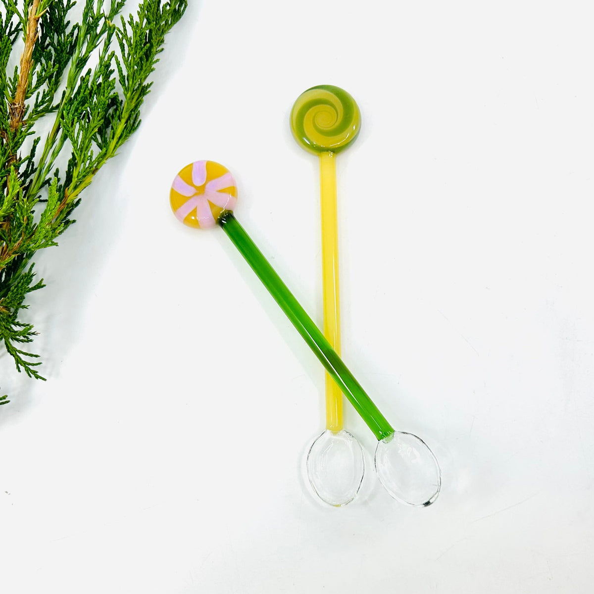 Glass Lollipop Tea Spoons ICHENDORF 