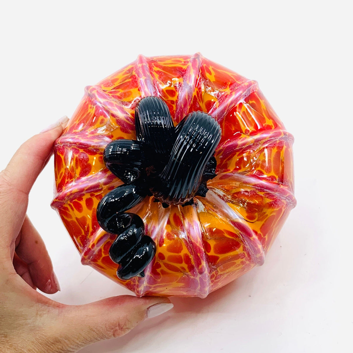 Daily Pumpkin 586 Fall Shimmer Squat Daily Pumpkin Luke Adams Glass Blowing Studio 