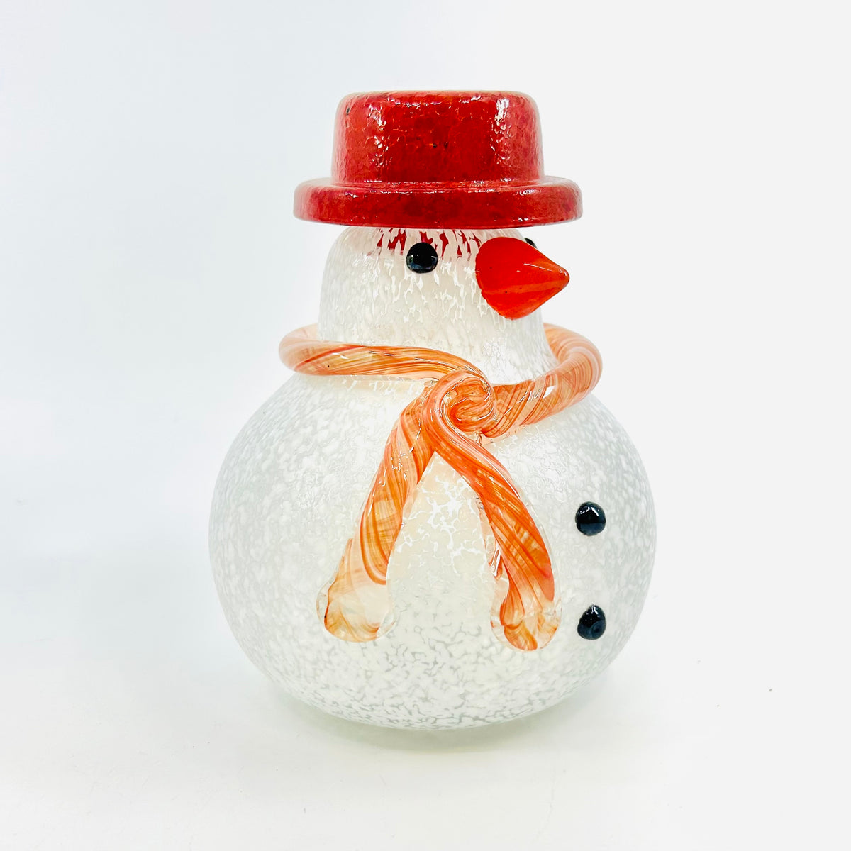 Blown Glass Snowman - Red Scarf