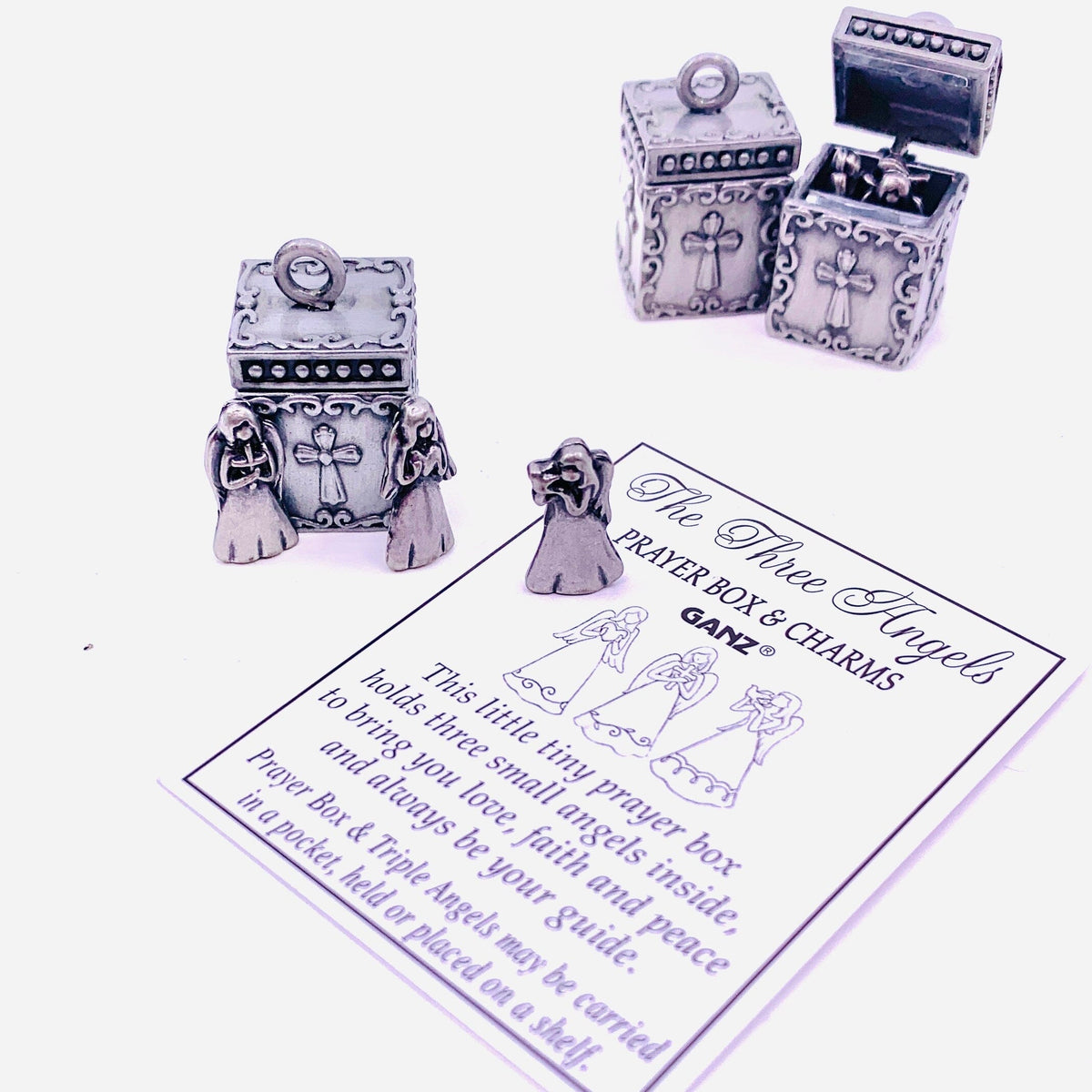 The Three Angels Prayer Box and Pocket Charms PT28 Miniature GANZ 