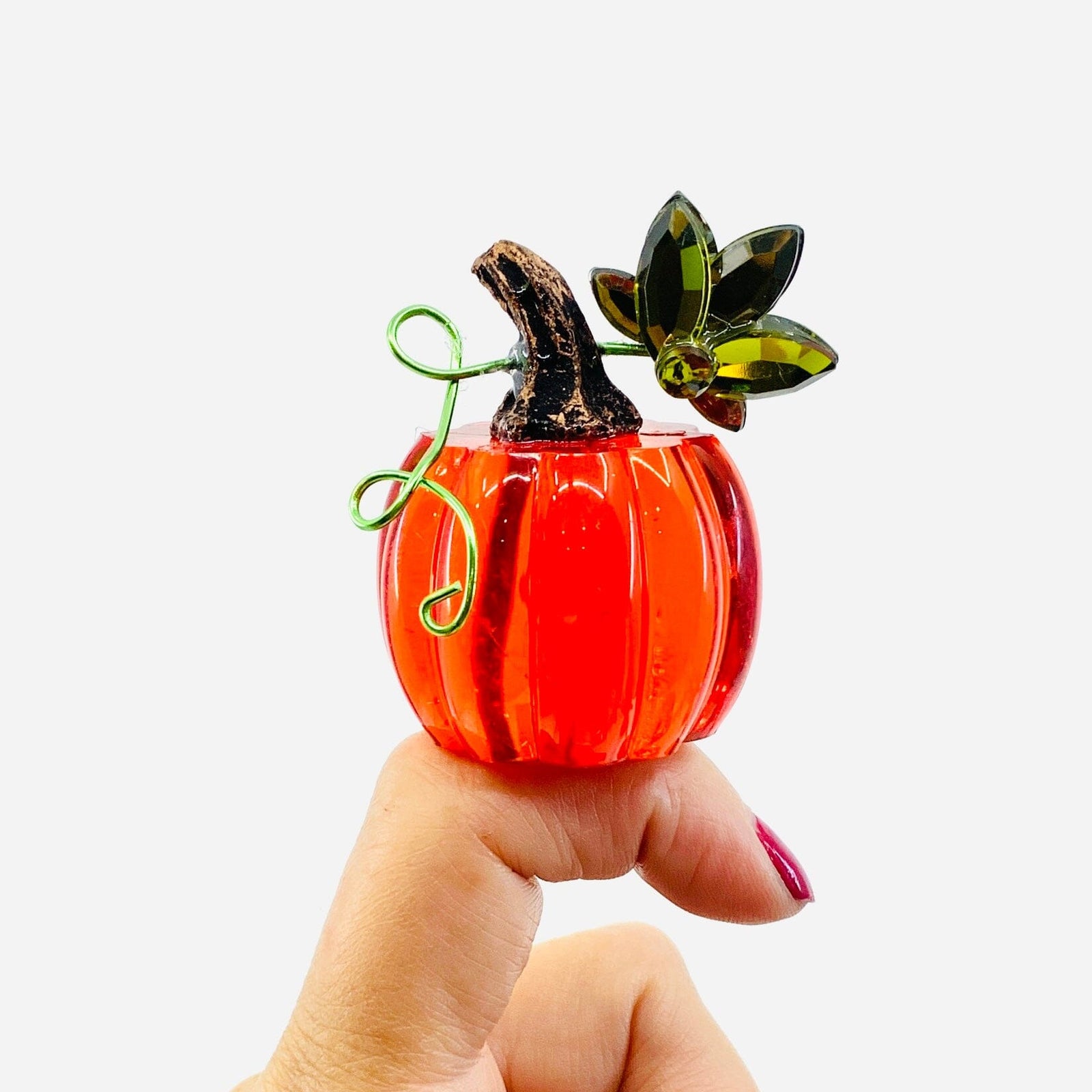 Acrylic Crystal Pumpkin, Red Ornament GANZ 