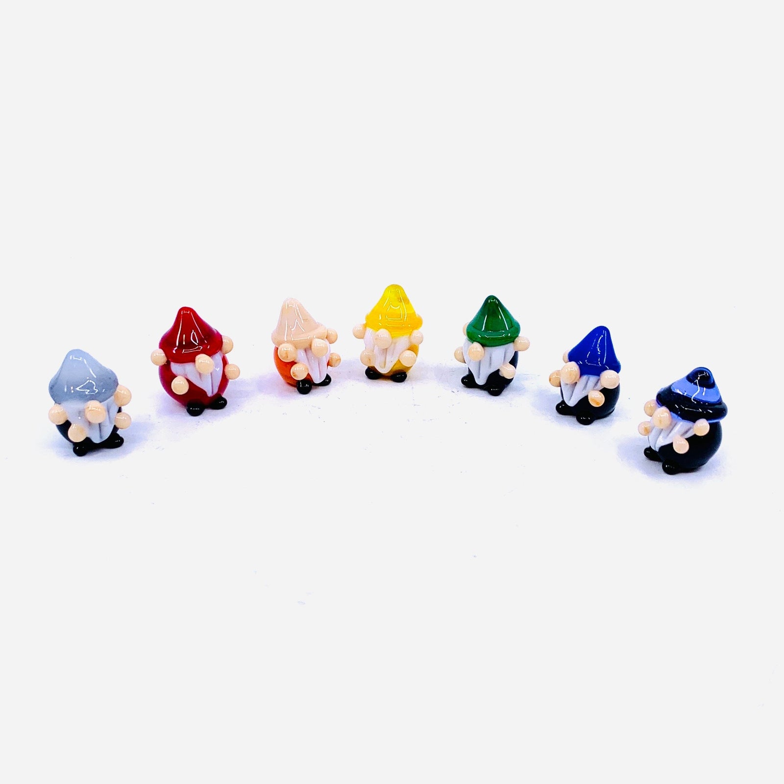 Tiny Glass Rainbow Gnomes, 252 - White Miniature Alex 