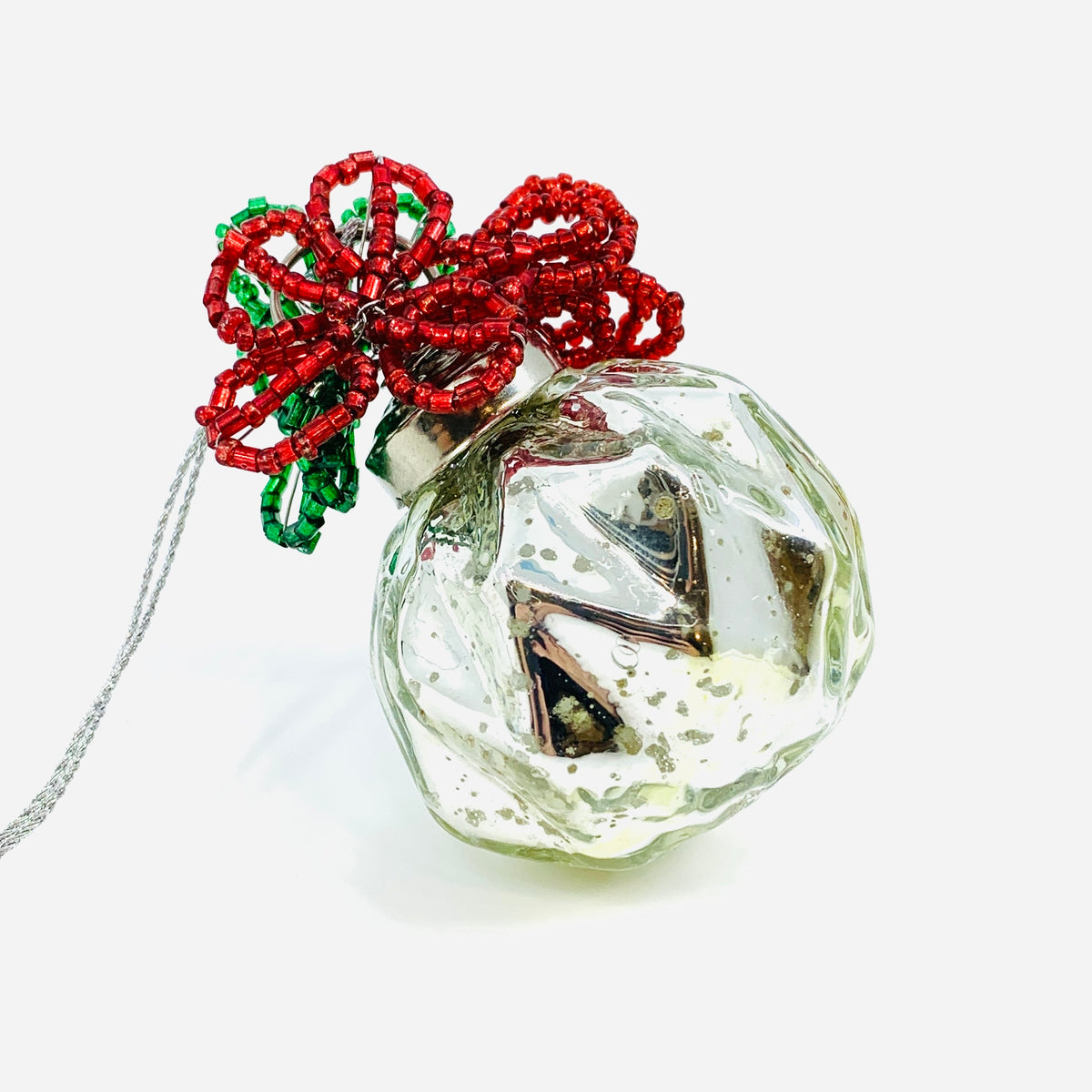 Beaded Jewel Ornament 74, Silver