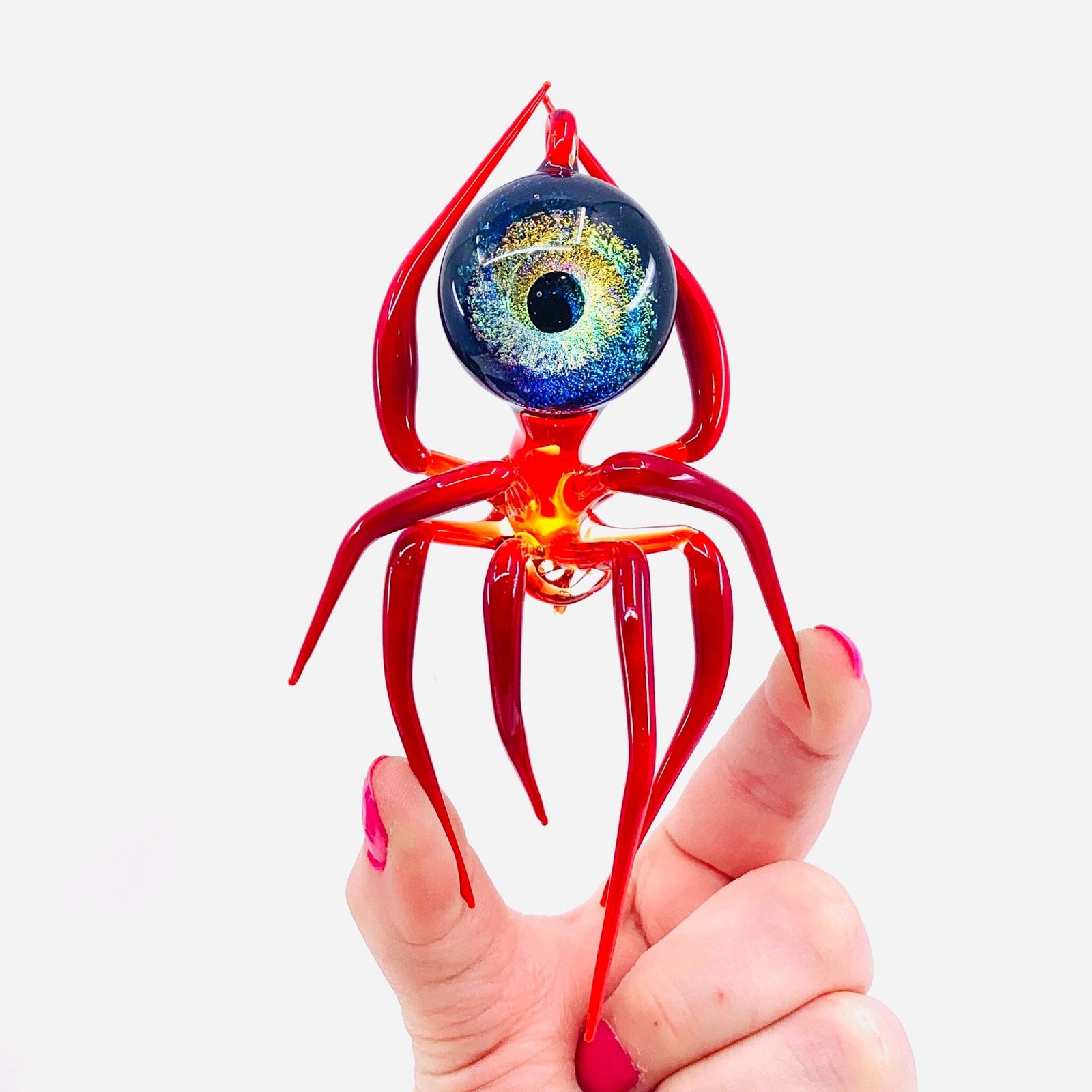 Glass Galaxy Spider Ornament, 38 Ornament WGK Glass Art Inc 