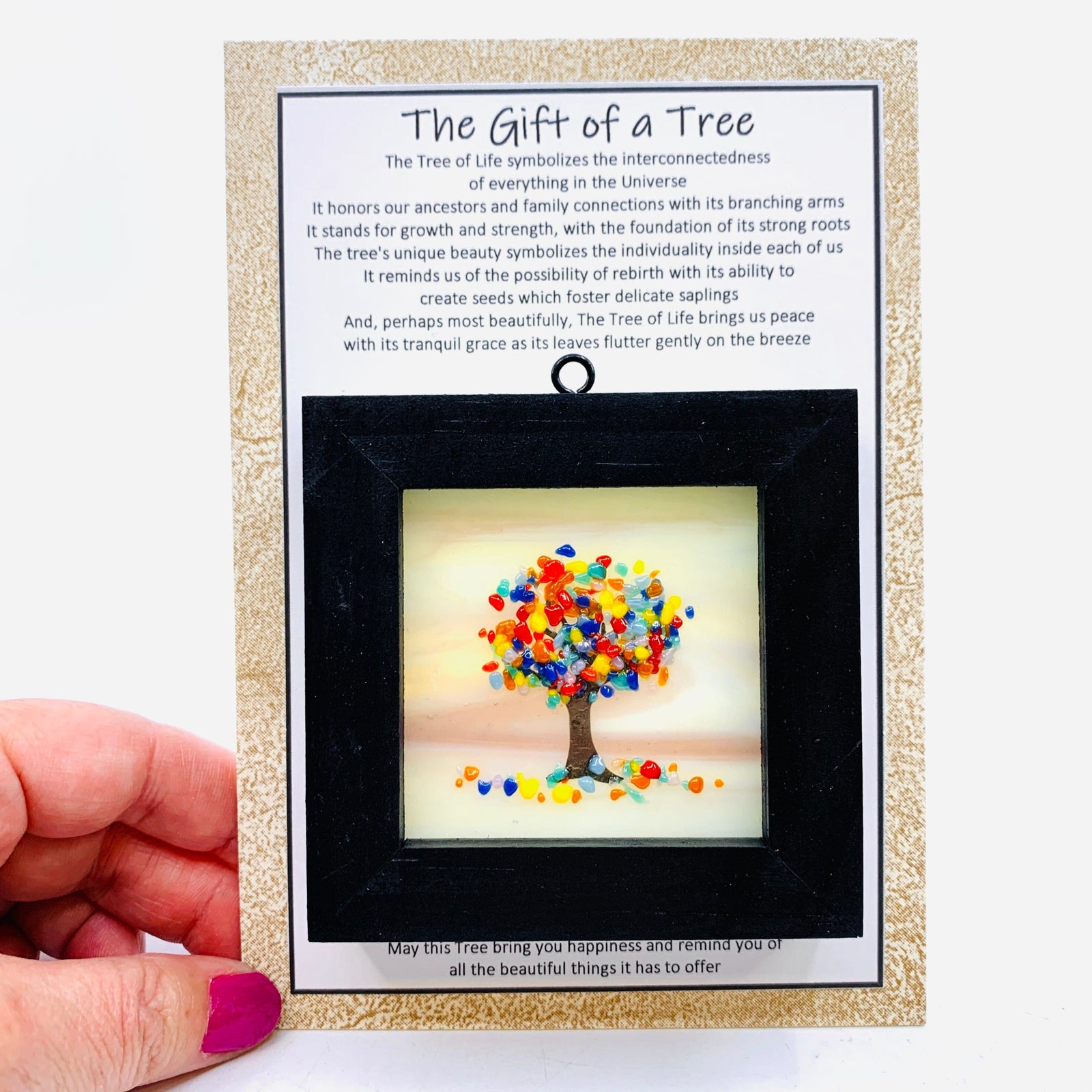 Fused Glass Tree of Life Shadow Box 42 Decor Glimmer Glass Gifts 