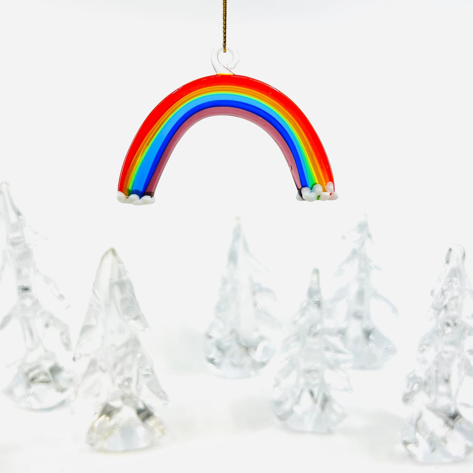 Rainbow Cloud Arch Ornament Miniature - 