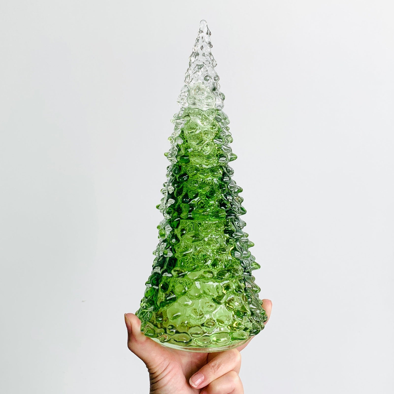 Green Blown Glass Tree Diamond Star Large 