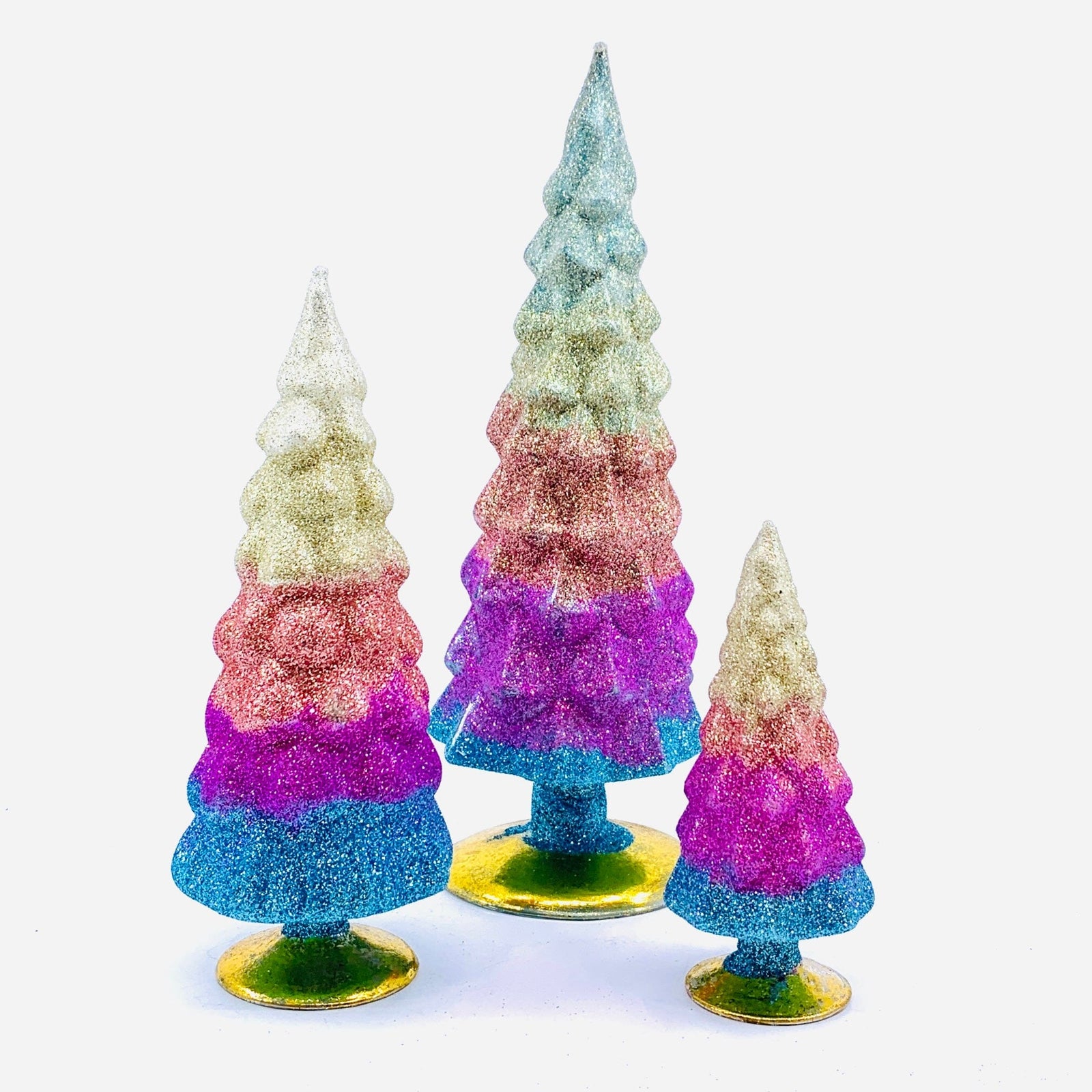Glitter Ombre Glass Trees Cody Foster & Co 