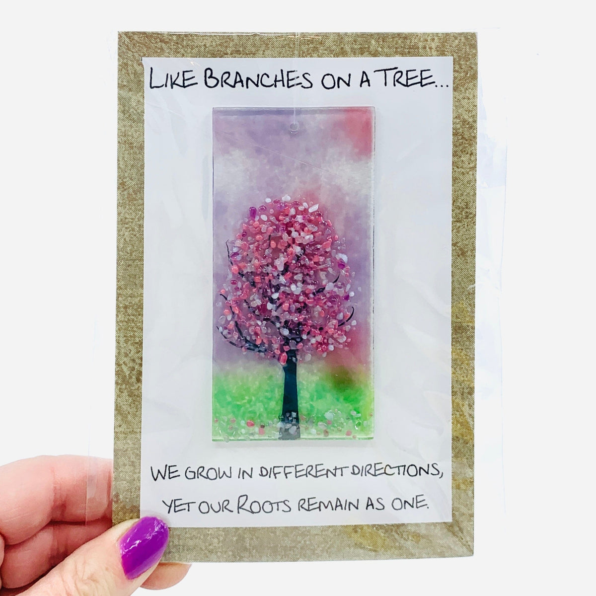 Fused Glass "Like Branches on a Tree” Suncatcher 42 Decor Glimmer Glass Gifts 