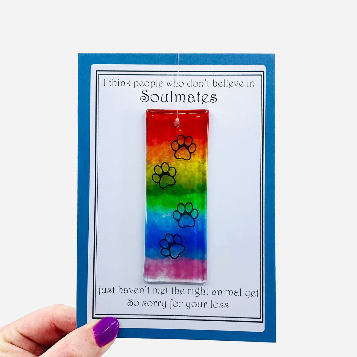 Fused Glass "Soulmate” Suncatcher Decor Glimmer Glass Gifts 