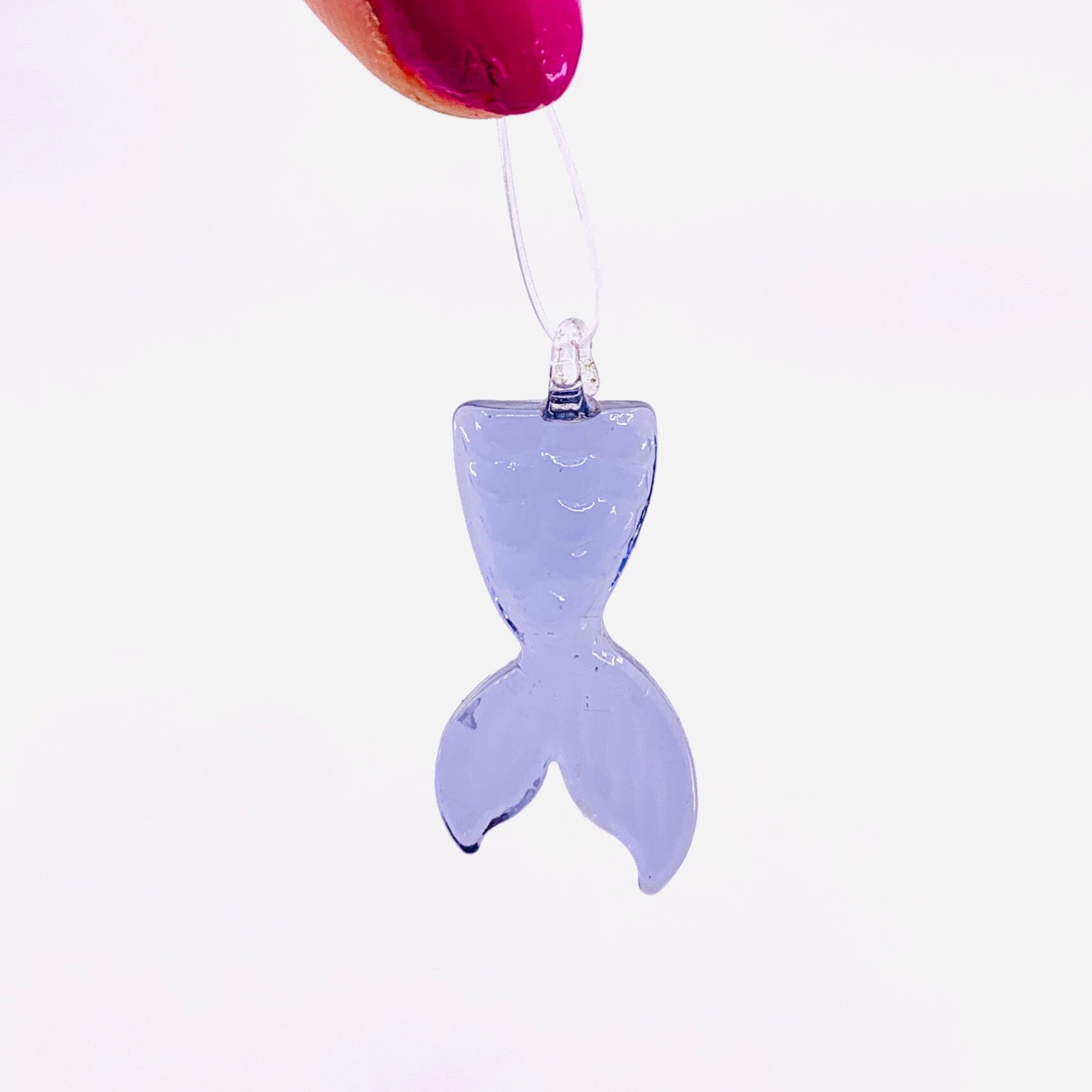 Hanging Glass Mermaid Tail, Violet Miniature - 