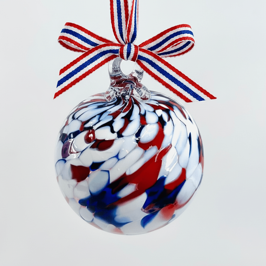 Mini Ornament, America the Beautiful Ornament Luke Adams Glass Blowing Studio 