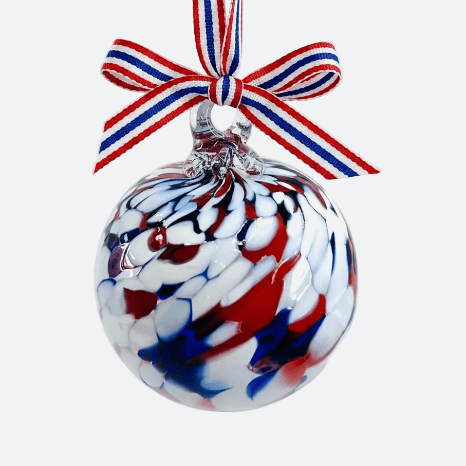 Mini Ornament, America the Beautiful Ornament Luke Adams Glass Blowing Studio 