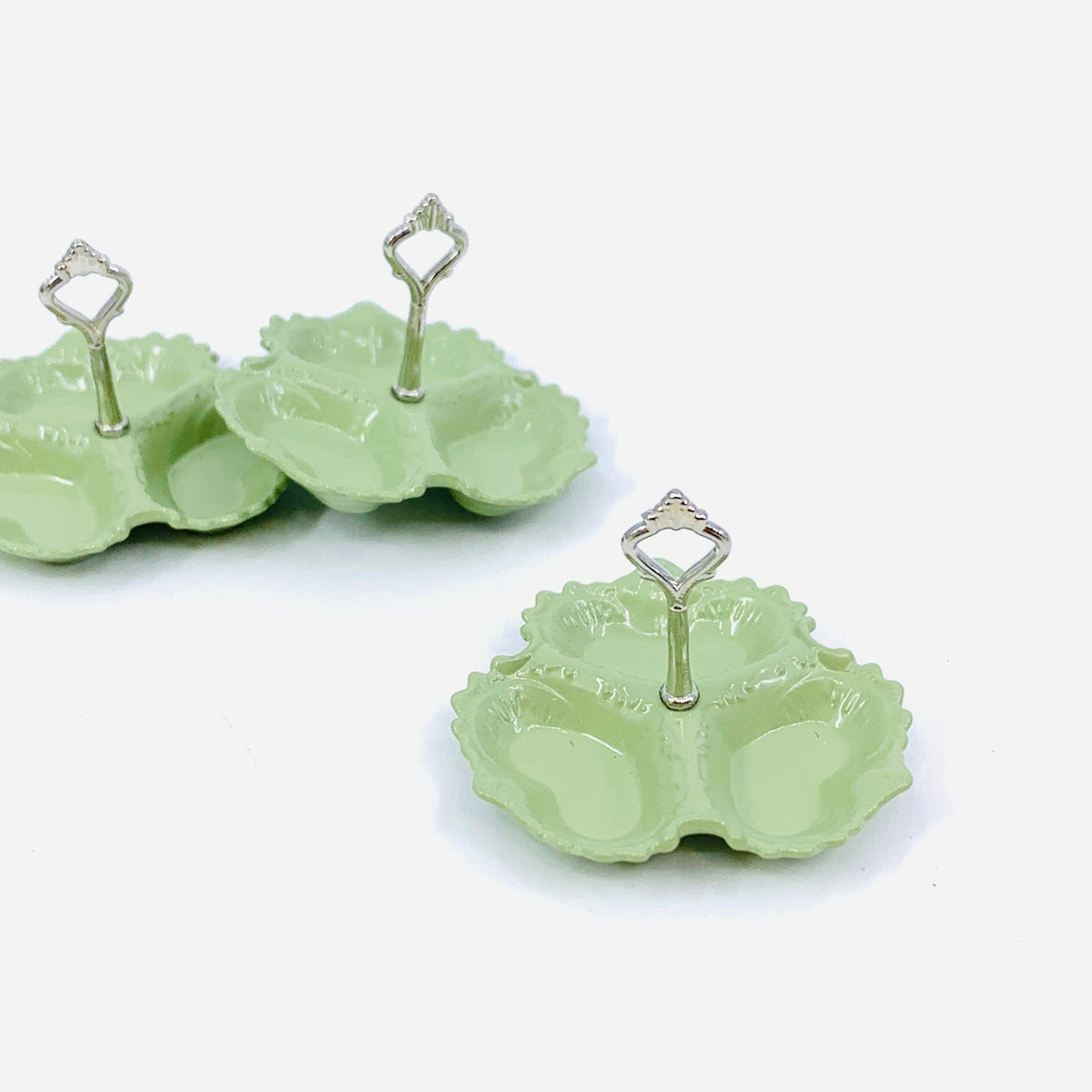 Tiniest 3 Section Serving Dish, Pistachio Miniature - 