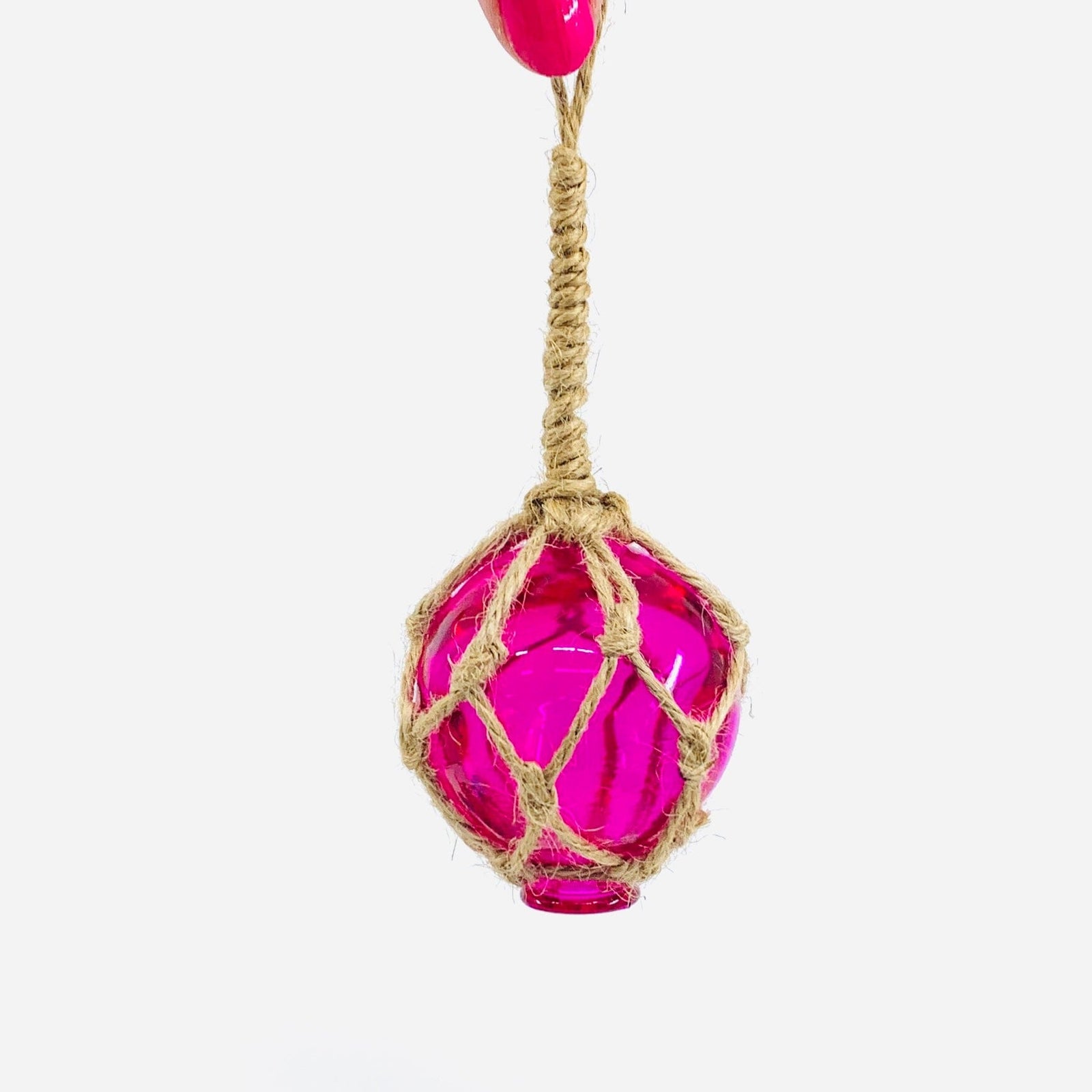Macramé Glass Ball Ornament - Pink Chesapeake Bay 