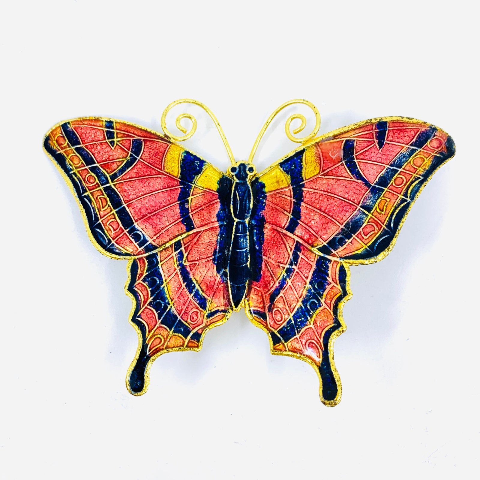 Pewter Enameled Butterfly Magnets -4 Decor Kubla Craft 
