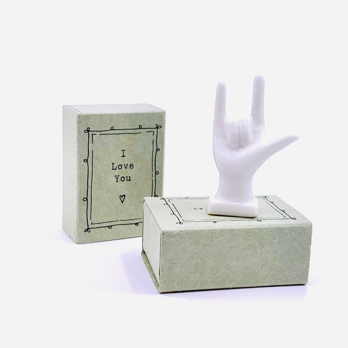 Porcelain I Love You Matchbox Figurine Miniature Two&#39;s Company 