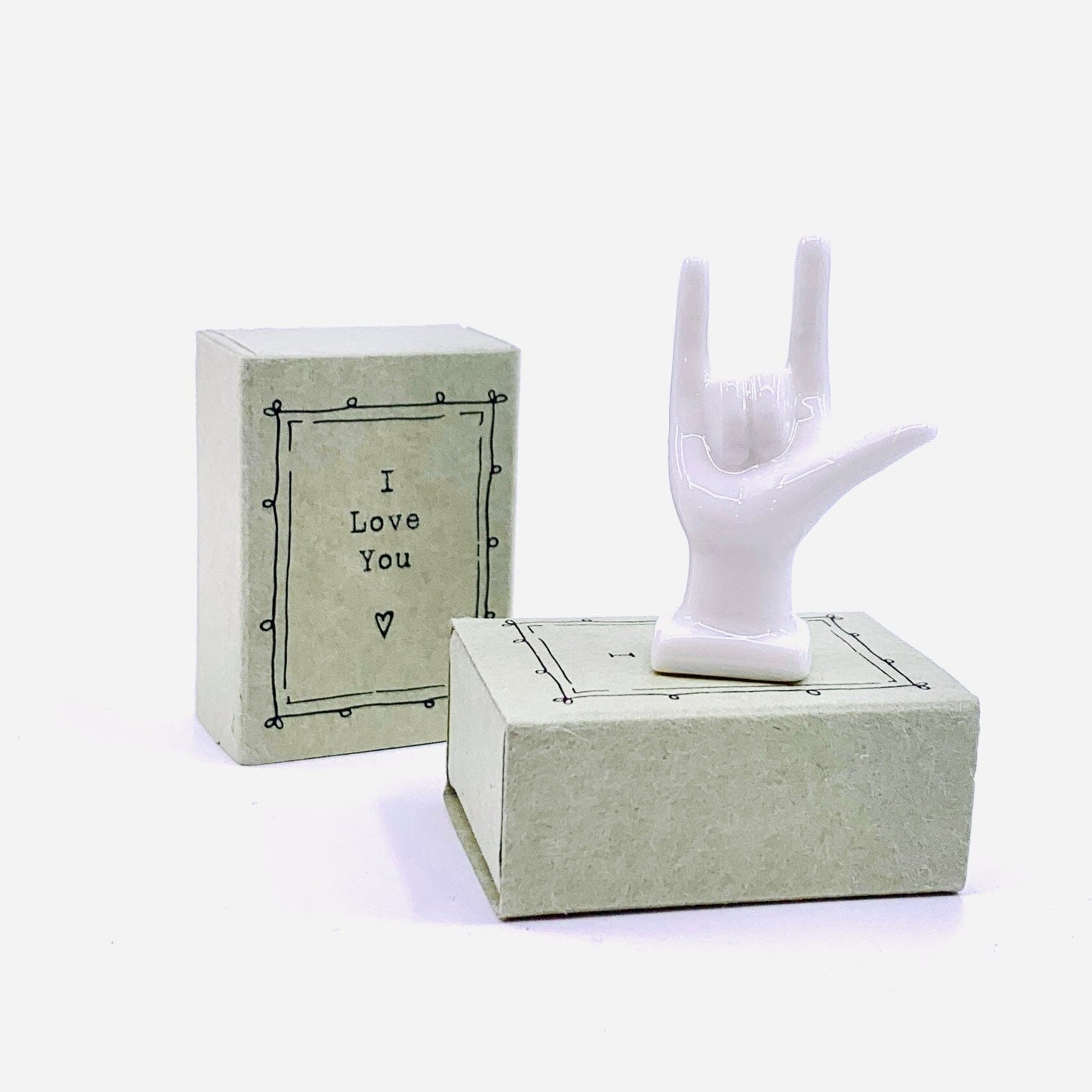 Porcelain I Love You Matchbox Figurine Miniature Two's Company 