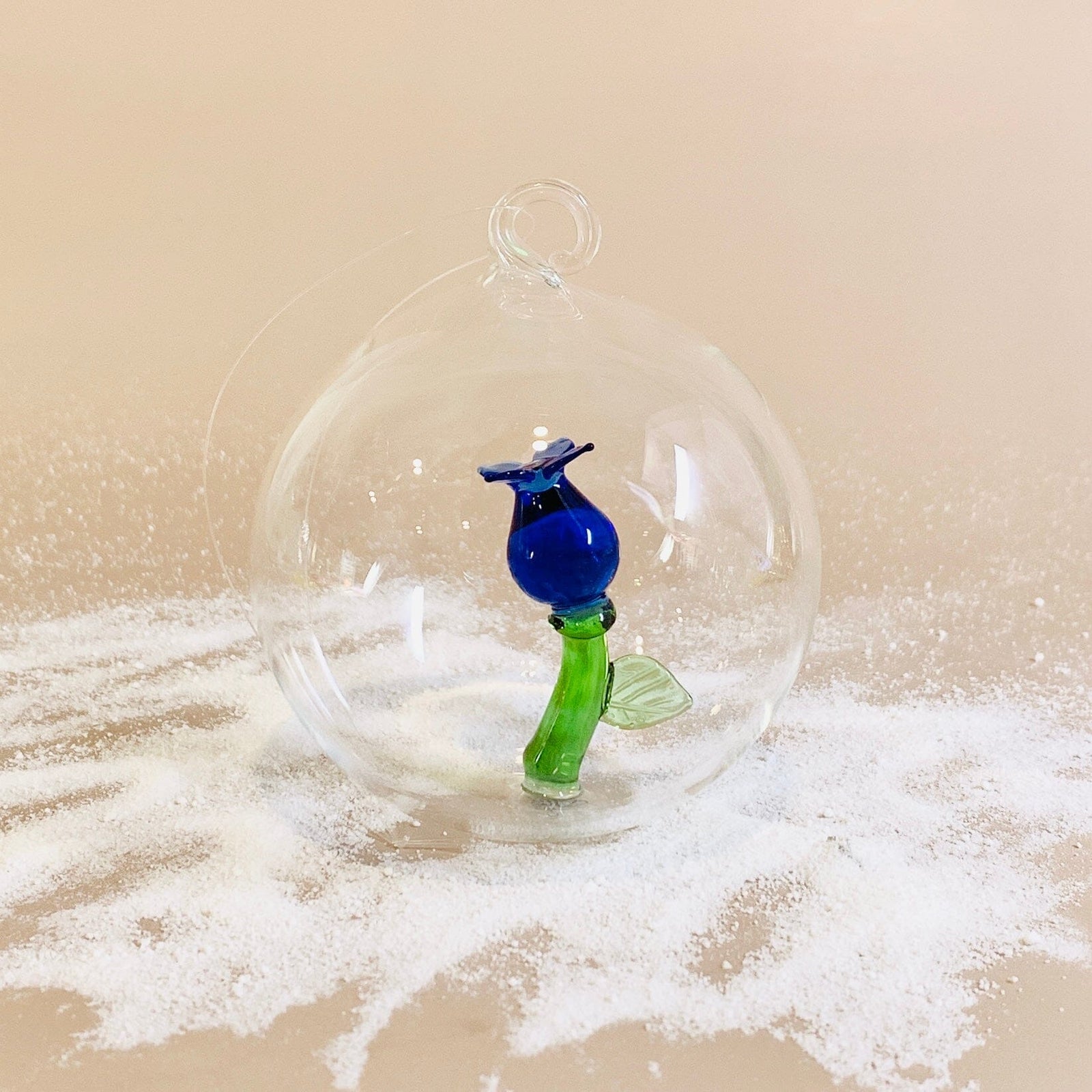 Glass Icon Ornament, Blue Flower ICHENDORF 