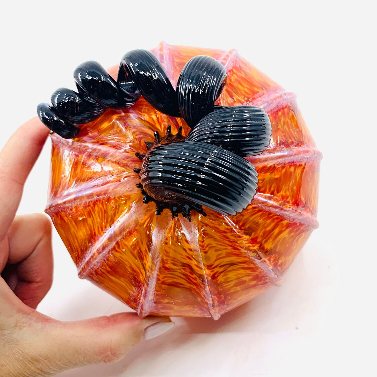 Daily Pumpkin 584 Fall Shimmer Squat Daily Pumpkin Luke Adams Glass Blowing Studio 