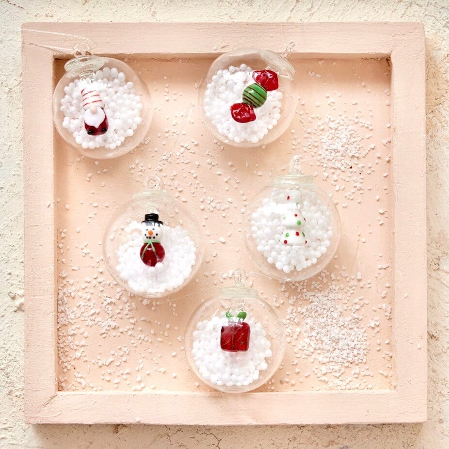 Glass Snow Globe Ornament, Tree Decor Creative Co-op 
