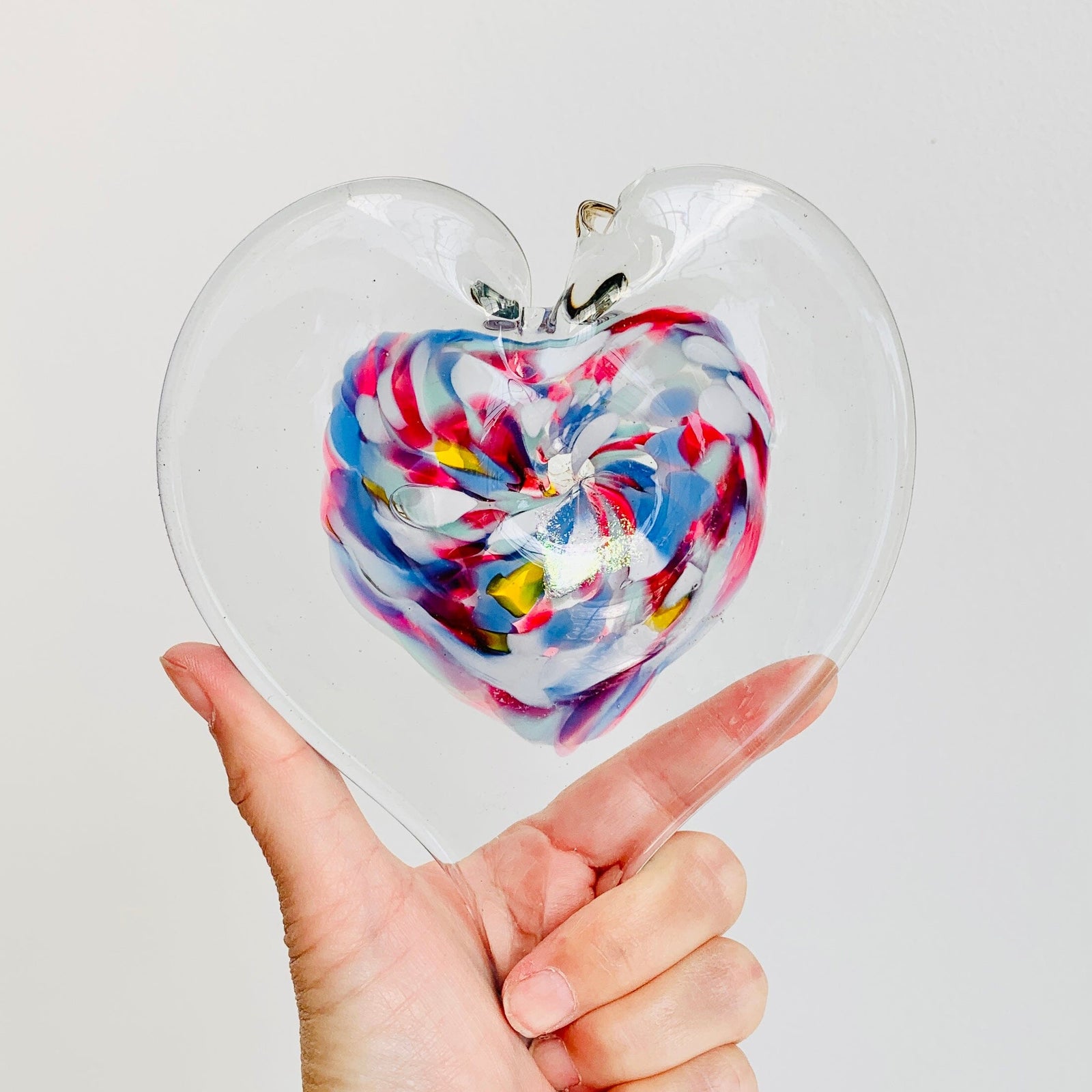 Daily Pumpkin 2239 Heart Suncatcher Ornament Gabby Luke Adams Glass Blowing Studio 