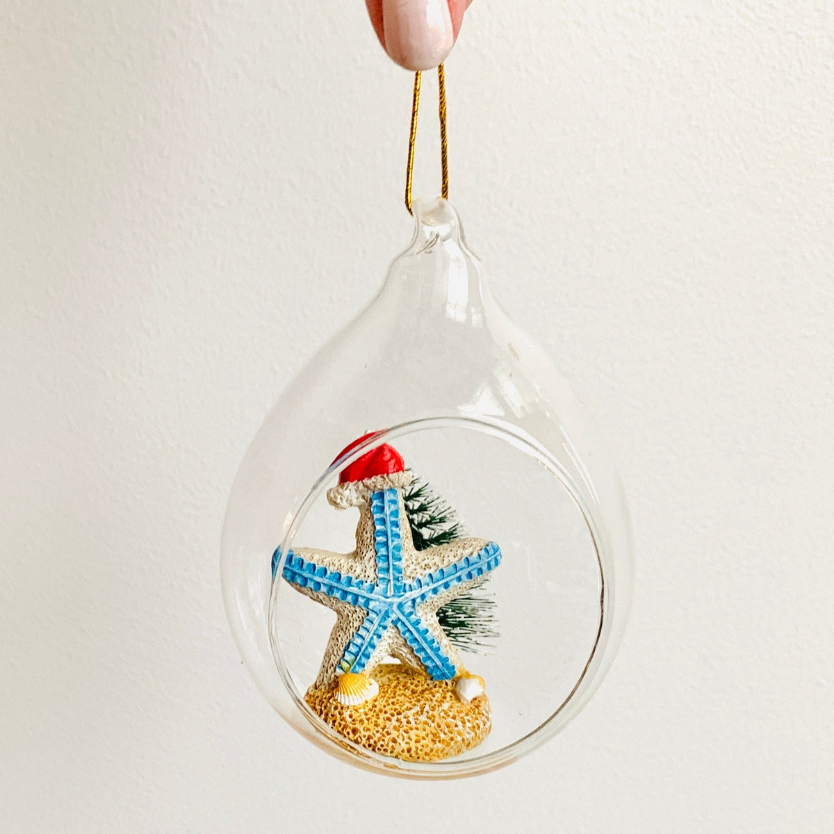 Santa Sea Star Globe Ornament Decor Beachcombers 