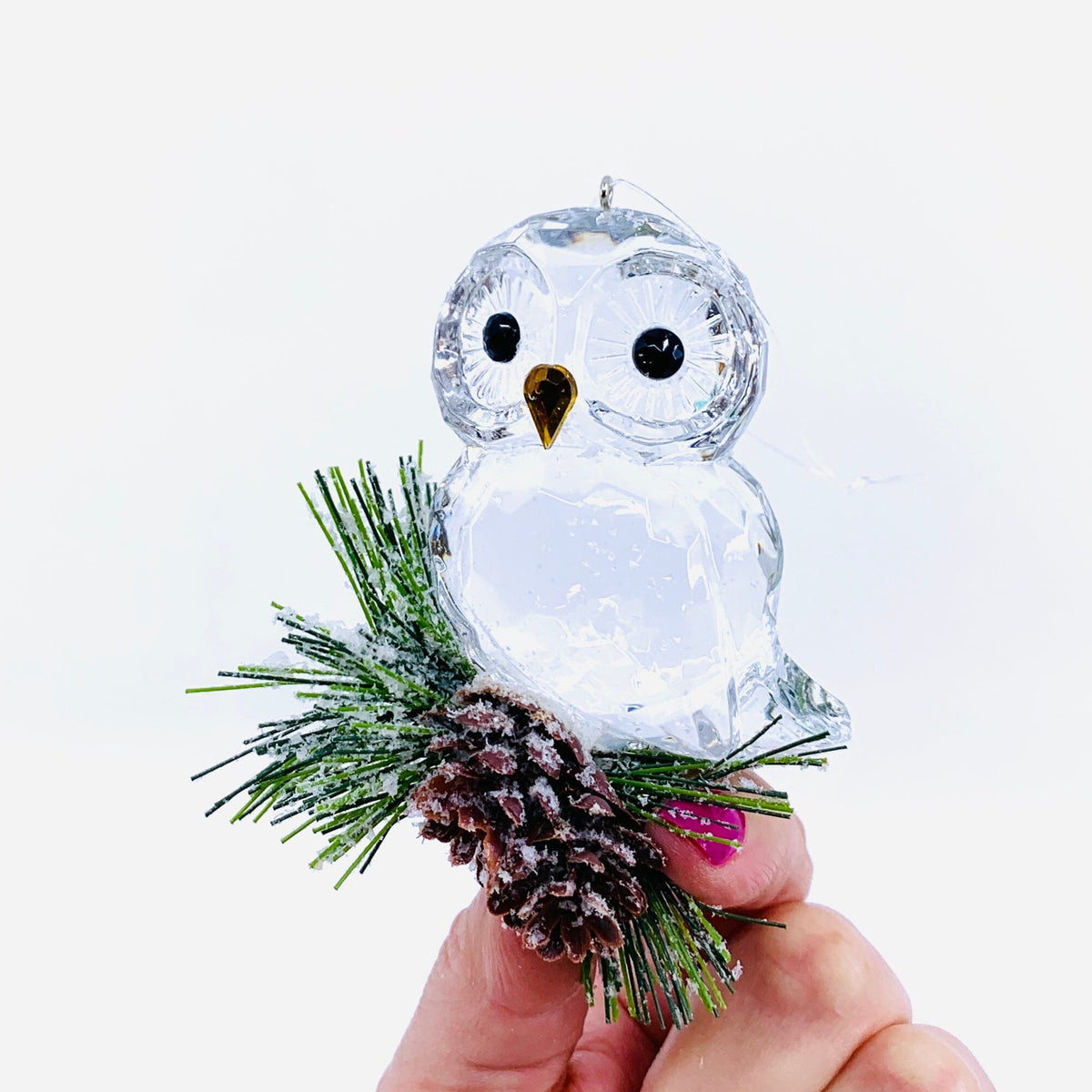 Perched Owl Acrylic Crystal Ornament Ornament GANZ 