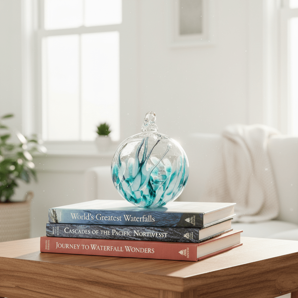 5" Wish Ball Ornament, Waterfall Wish Ball Luke Adams Glass Blowing Studio 
