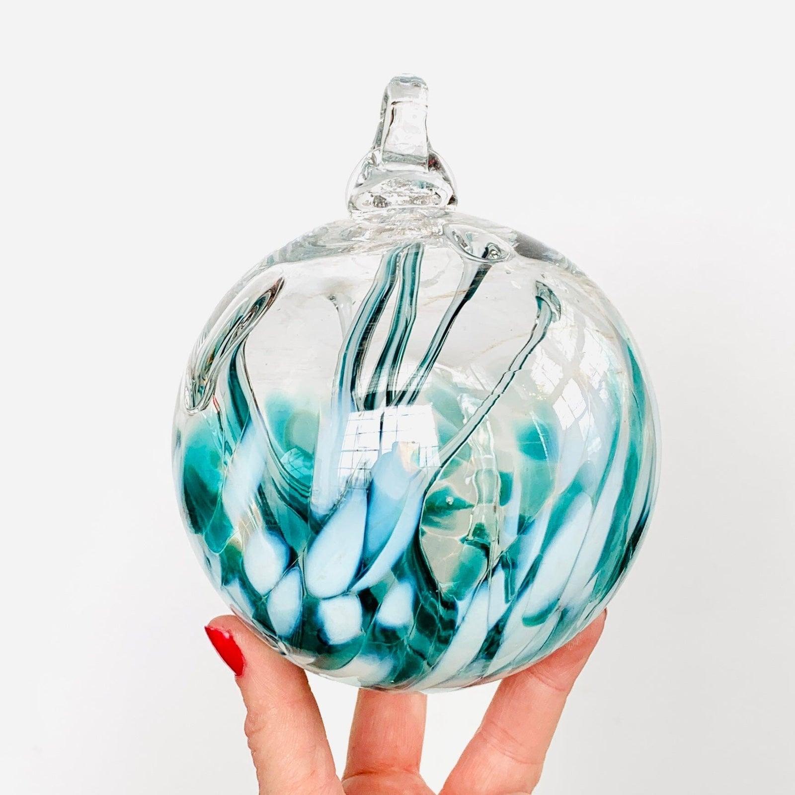 5" Wish Ball Ornament, Waterfall Wish Ball Luke Adams Glass Blowing Studio 