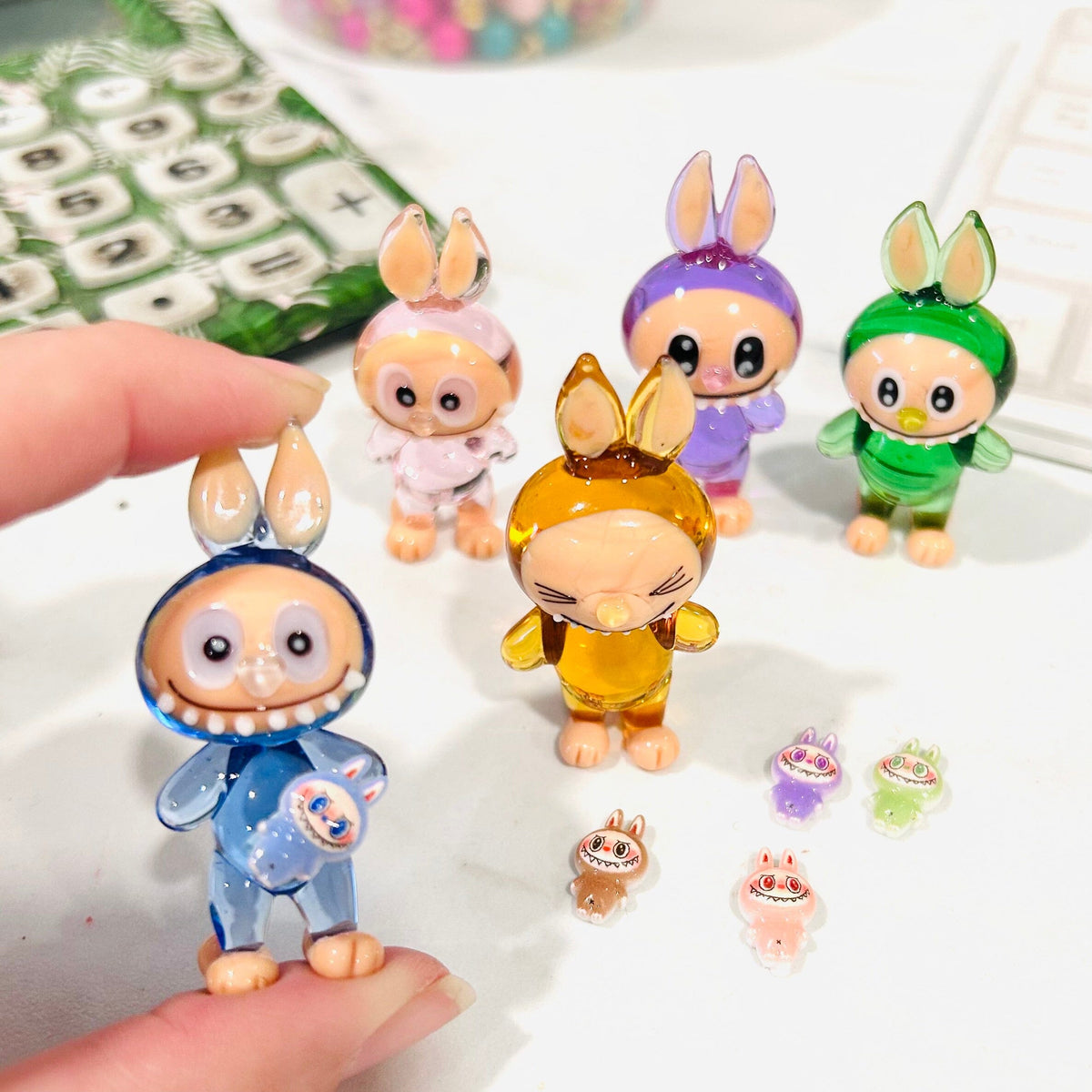 Glass Labubu Monsters, Blue Alex 