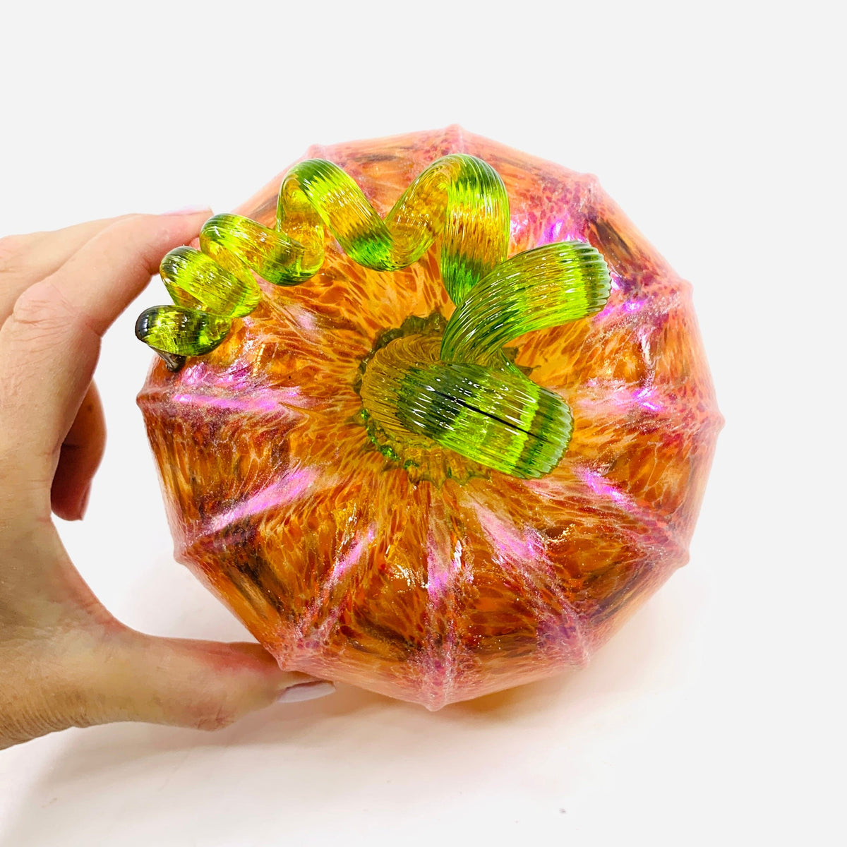 Daily Pumpkin 228 Fall Shimmer Squat Daily Pumpkin Luke Adams Glass Blowing Studio 