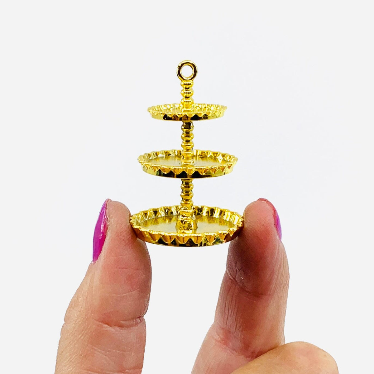 Tiniest Afternoon Tea Serving Stand, Gold Miniature - 