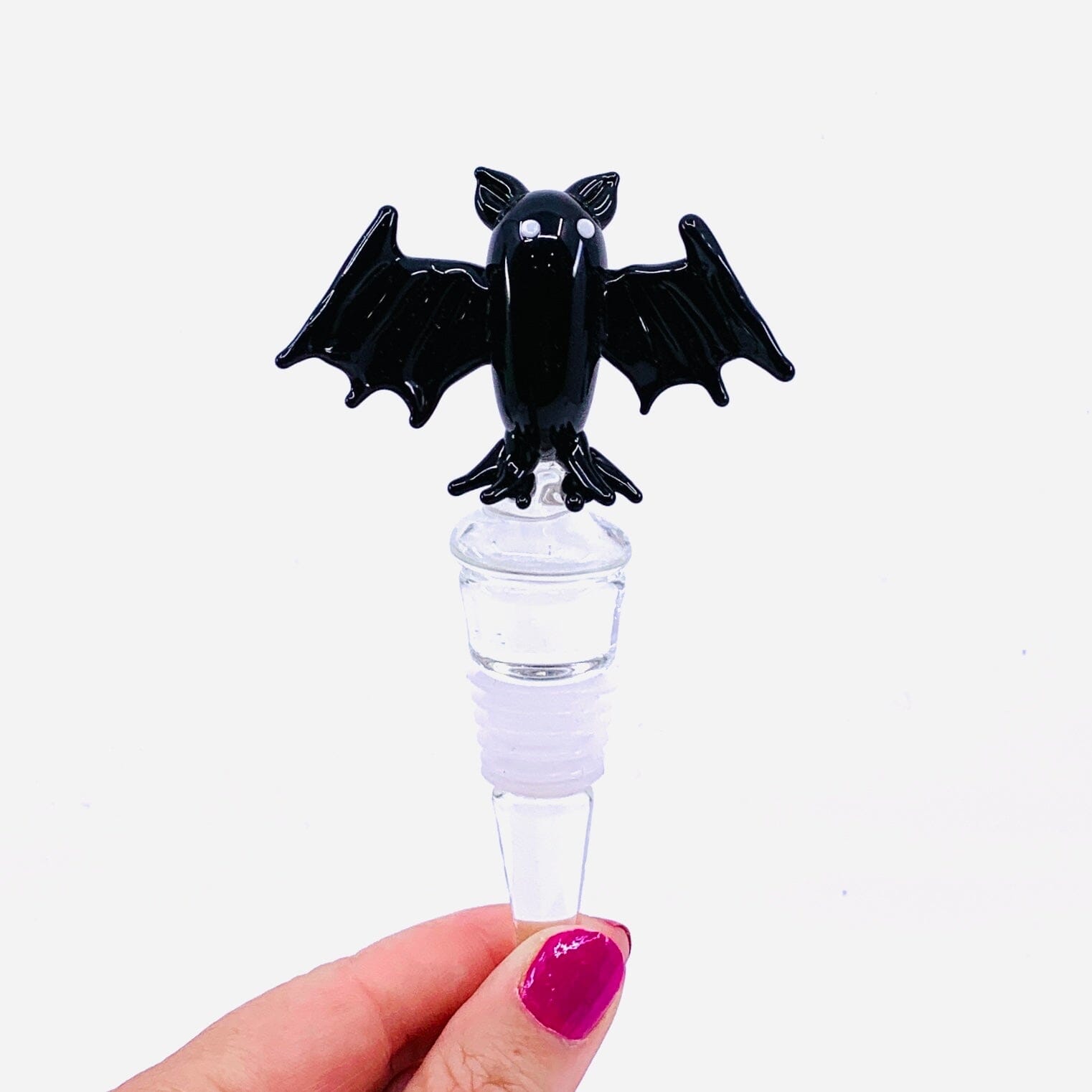 Spooky Glass Bottle Stopper, Bat - 