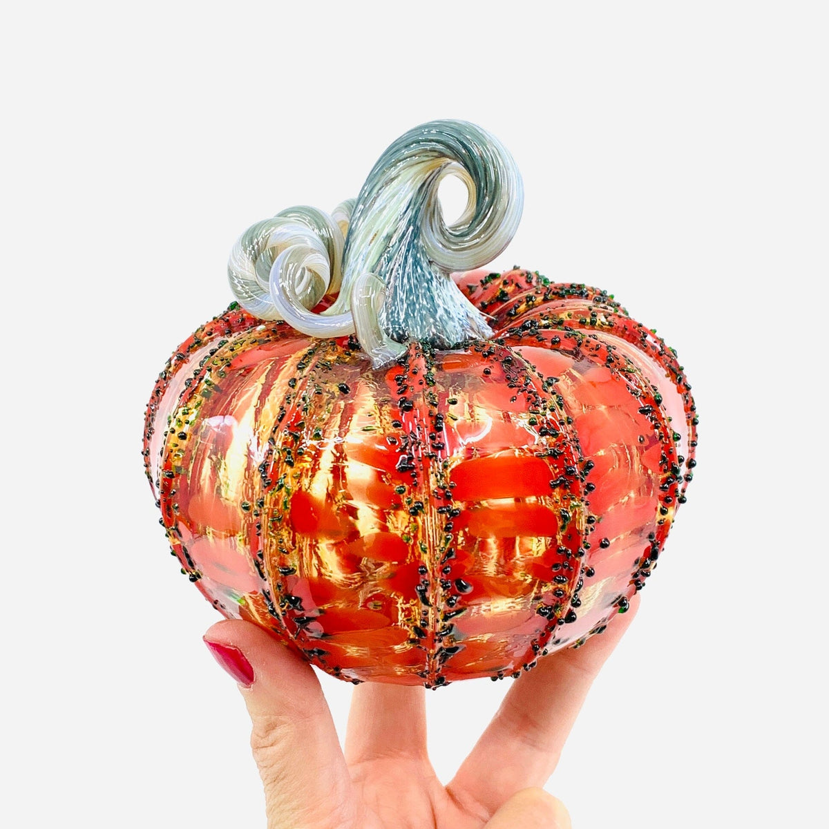 Daily Pumpkin 2152 Holiday Squat and Mercury Tree Ornament Gabby Luke Adams Glass Blowing Studio 